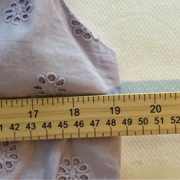 SO Jr Sundress Lilac Eyelet fabric Back Smocking Lined Flutter Sleeves JR XL NWT - Picture 5 of 5